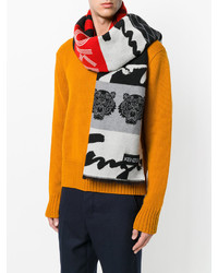 Мужской темно-серый шарф от Kenzo