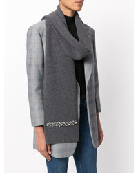 Женский темно-серый шелковый вязаный шарф от No.21