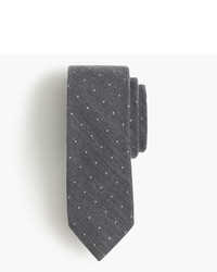 Темно-серый шелковый галстук в горошек