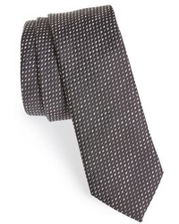 Темно-серый шелковый галстук с вышивкой
