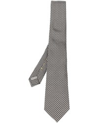 Мужской темно-серый шелковый галстук с вышивкой от Canali