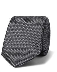Мужской темно-серый шелковый галстук с геометрическим рисунком