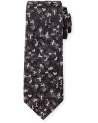 Темно-серый шелковый галстук с камуфляжным принтом
