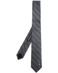 Мужской темно-серый шелковый галстук с принтом от Alexander McQueen
