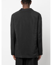 Мужской темно-серый шелковый двубортный пиджак от Lemaire