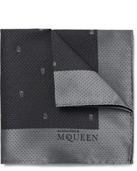 Темно-серый шелковый нагрудный платок от Alexander McQueen