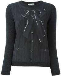 Темно-серый шелковый свитер с круглым вырезом