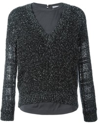 Женский темно-серый шелковый свитер от Brunello Cucinelli