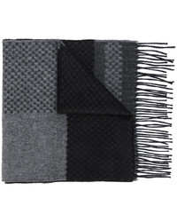 Мужской темно-серый шелковый шарф с принтом от Canali