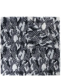Женский темно-серый шелковый шарф от Pierre Hardy