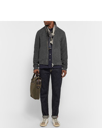Мужской темно-серый шерстяной бомбер от Oliver Spencer