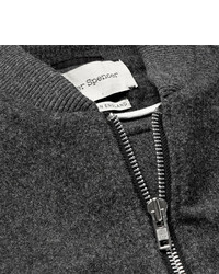 Мужской темно-серый шерстяной бомбер от Oliver Spencer