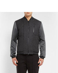 Мужской темно-серый шерстяной бомбер от Lanvin