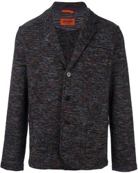 Мужской темно-серый шерстяной вязаный пиджак от Missoni