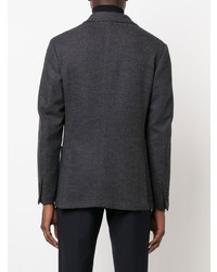 Мужской темно-серый шерстяной вязаный пиджак от Canali