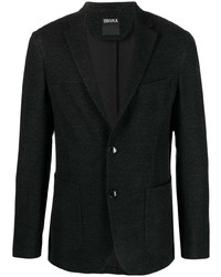 Мужской темно-серый шерстяной вязаный пиджак от Zegna