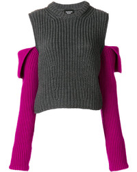 Женский темно-серый шерстяной вязаный свитер от Calvin Klein