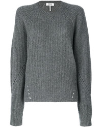 Женский темно-серый шерстяной вязаный свитер от MSGM