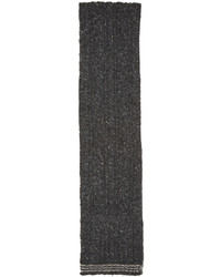 Темно-серый шерстяной вязаный шарф