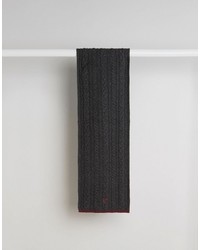 Мужской темно-серый шерстяной вязаный шарф от Fred Perry