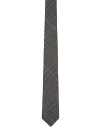 Мужской темно-серый шерстяной галстук в клетку от Thom Browne
