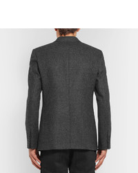 Мужской темно-серый шерстяной двубортный пиджак в клетку от Saint Laurent