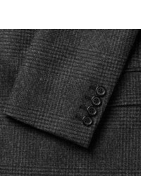 Мужской темно-серый шерстяной двубортный пиджак в клетку от Saint Laurent