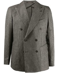 Мужской темно-серый шерстяной двубортный пиджак в клетку от Tagliatore
