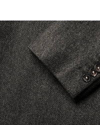 Мужской темно-серый шерстяной двубортный пиджак от Massimo Alba