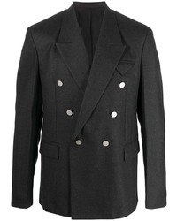 Мужской темно-серый шерстяной двубортный пиджак от Bottega Veneta