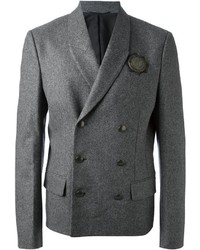 Мужской темно-серый шерстяной двубортный пиджак от Diesel Black Gold