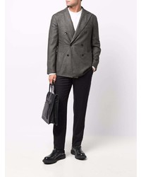 Мужской темно-серый шерстяной двубортный пиджак от Boglioli