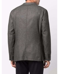Мужской темно-серый шерстяной двубортный пиджак от Boglioli