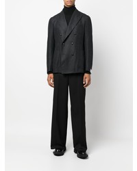 Мужской темно-серый шерстяной двубортный пиджак от Tagliatore