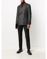 Мужской темно-серый шерстяной двубортный пиджак от Tagliatore