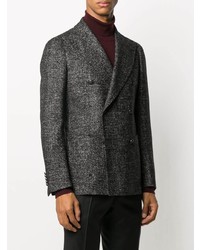 Мужской темно-серый шерстяной двубортный пиджак от Tagliatore
