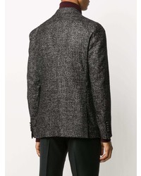 Мужской темно-серый шерстяной двубортный пиджак от Tagliatore