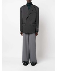 Мужской темно-серый шерстяной двубортный пиджак от Valentino Garavani