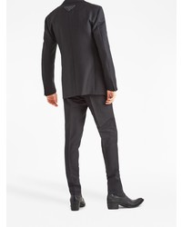 Мужской темно-серый шерстяной двубортный пиджак от Prada