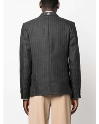 Мужской темно-серый шерстяной двубортный пиджак от MSGM
