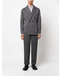 Мужской темно-серый шерстяной двубортный пиджак от Lardini