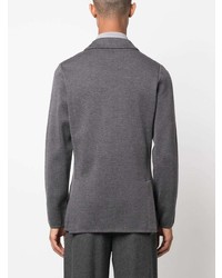 Мужской темно-серый шерстяной двубортный пиджак от Lardini