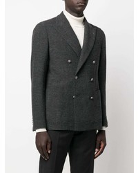 Мужской темно-серый шерстяной двубортный пиджак от Tagliatore