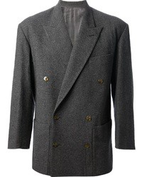Мужской темно-серый шерстяной двубортный пиджак от Jean Paul Gaultier