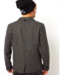 Мужской темно-серый шерстяной двубортный пиджак от Peter Werth