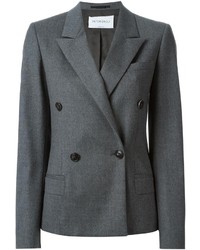 Женский темно-серый шерстяной двубортный пиджак от Viktor & Rolf
