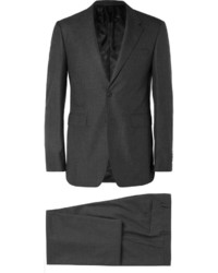 Темно-серый шерстяной костюм в вертикальную полоску от Burberry