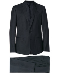 Темно-серый шерстяной костюм в вертикальную полоску от Dolce & Gabbana