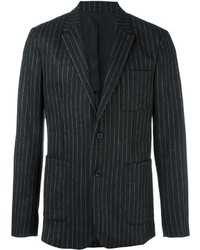Мужской темно-серый шерстяной пиджак в вертикальную полоску от AMI Alexandre Mattiussi