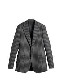 Мужской темно-серый шерстяной пиджак в вертикальную полоску от Burberry